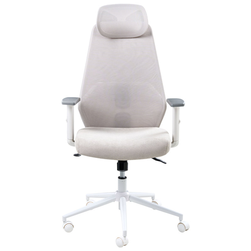 Office Chair with Headrest, Light Grey