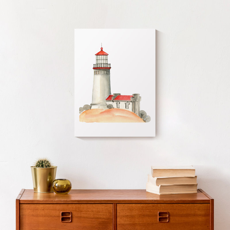 Phare côtier sur toile, H 16 po x l 12 po x P 1,25 po, Sans cadre
