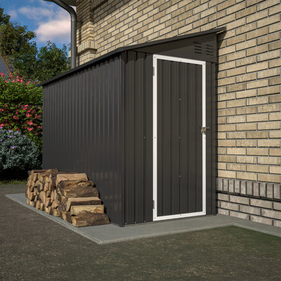 4 ft. W x 8 ft. D Metal Lean-to Storage Shed Foundation Kit Included