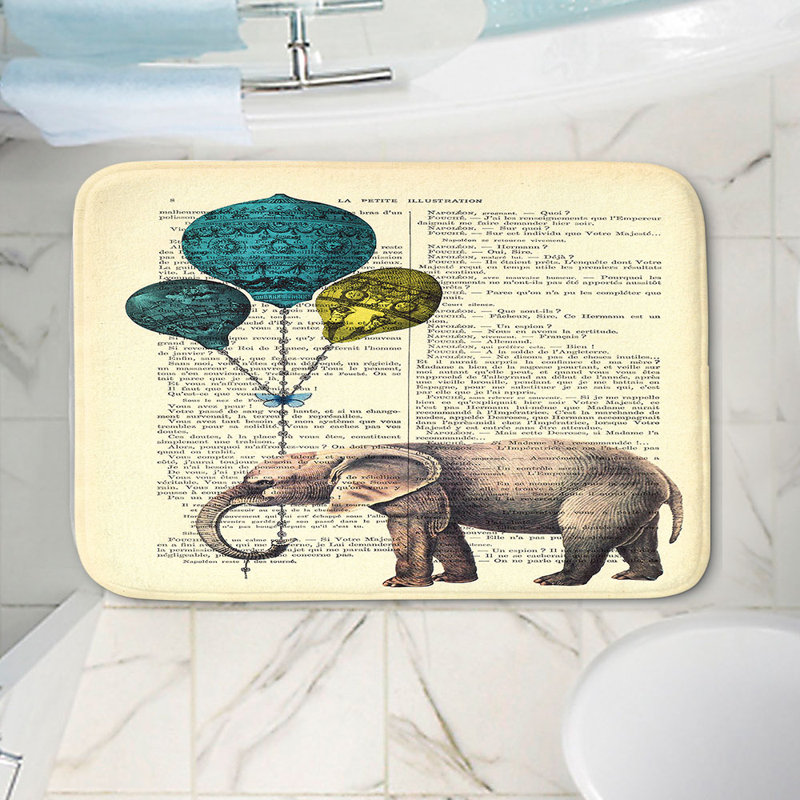 Tapis pour salle de bain memento à mousse à mémoire de forme ballons éléphant, l 24 po x L 17 po x H 1 po