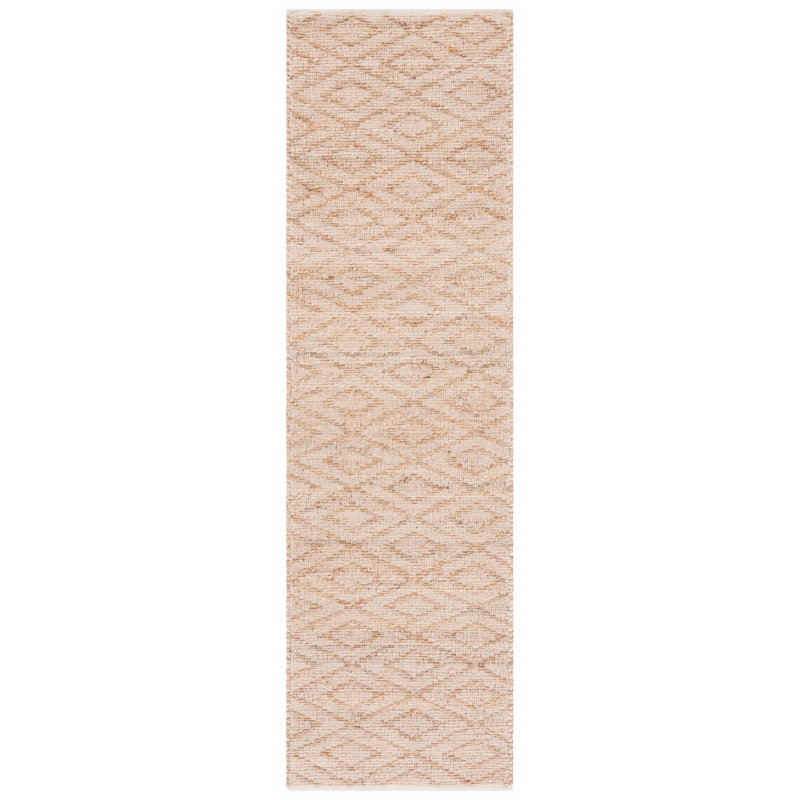Tapis géométrique en jute et coton à tissage plat North Adams, Tapis de couloir 2 pi 3 po x 8 pi