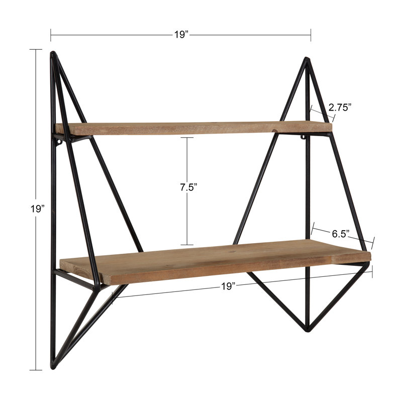Ajee 2 Piece Tiered Shelf, Rustic Brown