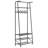 Hall Tree Coat Rack with 5 Hooks and Shoe Storage Bench in Black -  Entryway Furniture. Metal Frame for Hallway. Living Room or Bedroom