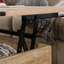 Table basse à plateau relevable, finition brune