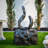 Sculptural Modern Freestanding Water Fountain, Black-609397593