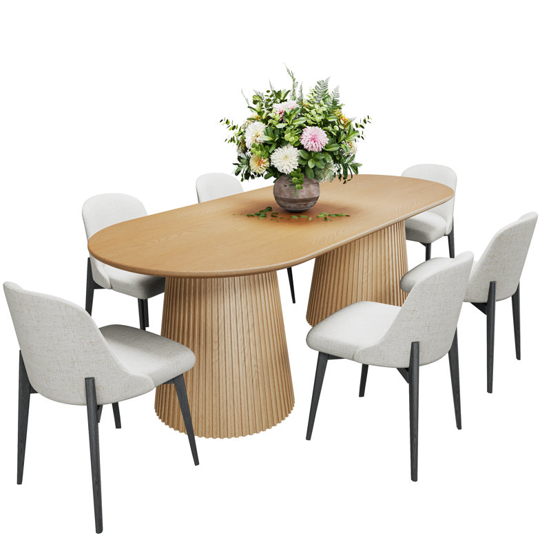 Ensemble repas 6 personnes Talisa, Chêne