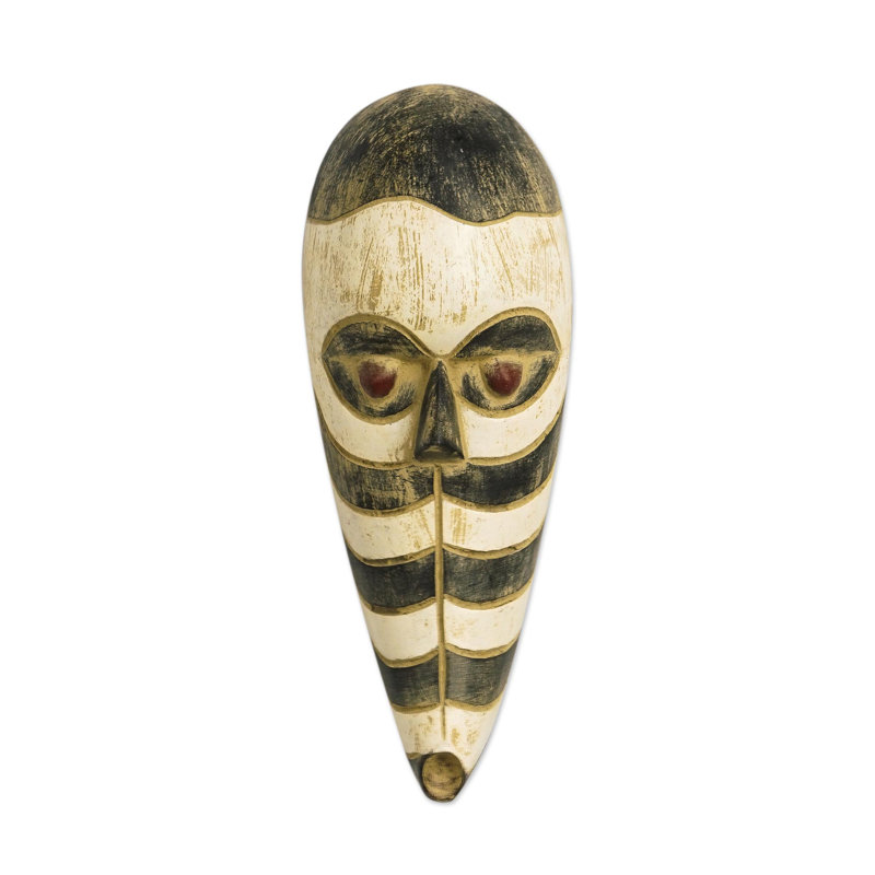  Handmade Zebra Totem African Wood Mask
