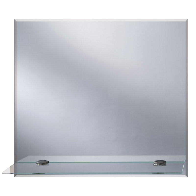Shanita Flat Wall Mirror with Shelves, 50 cm H x 55 cm W x 14 cm D