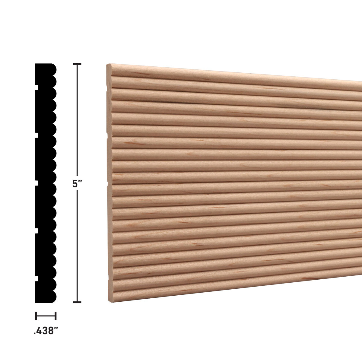 Square Reeded Molding Ornamental Mouldings Narrow Reeded 47.5 H x 5 W Accent Moulding ...