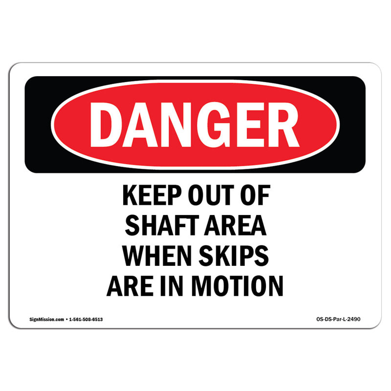 Signe de danger, 12" H x 18" W x 0.1" D