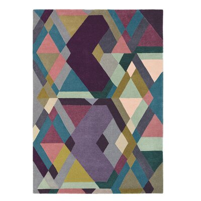 Abstract Handmade Tufted Wool Light Purple/Pink/Light Blue Area Rug -  Ted Baker, 057605140200