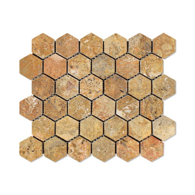 Carreau de mosaïque en travertin nid d'abeille