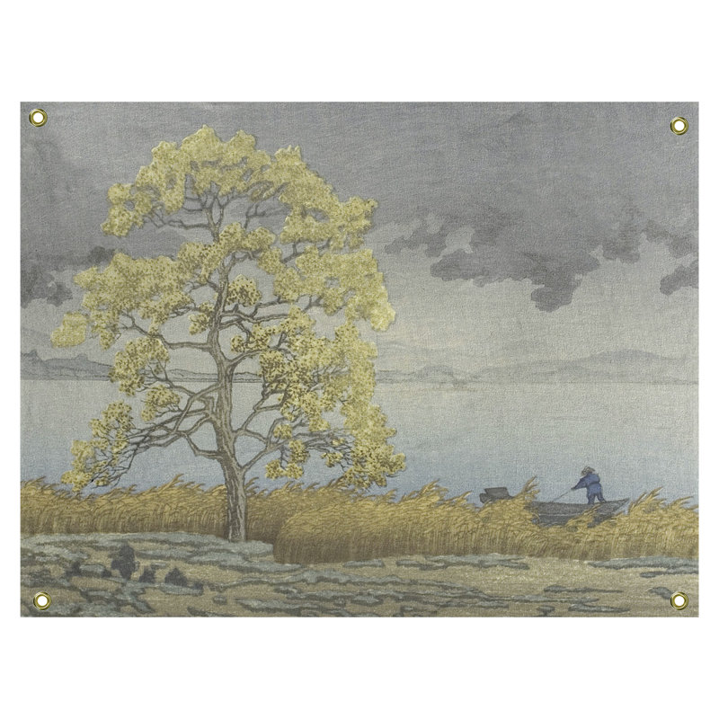Tapisserie murale pluie sur le shore Magallanes, H 37,5 po x l 27,5 po, Jaune