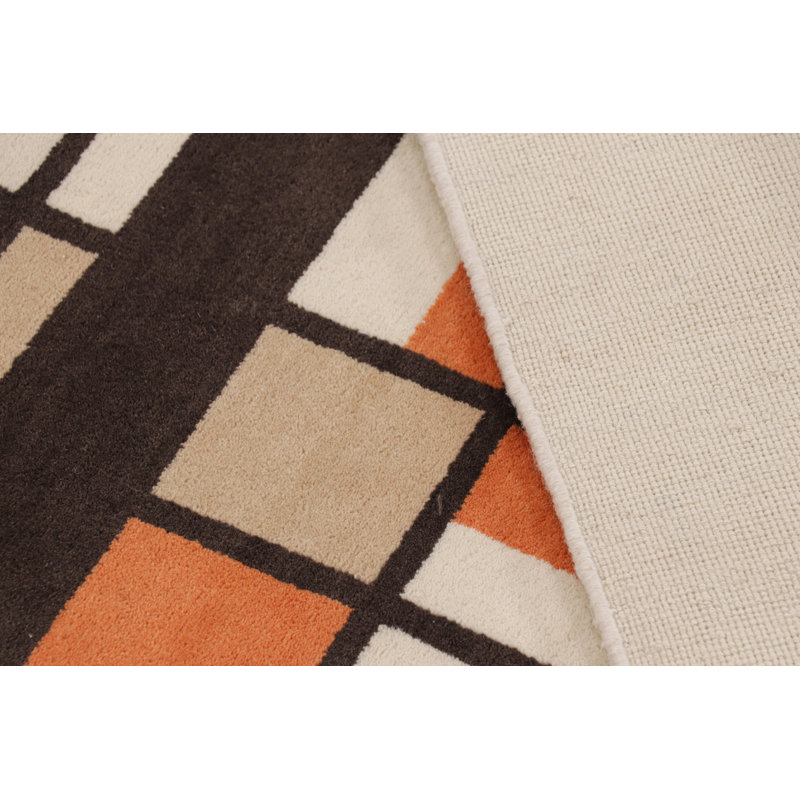 Rug & Kilim’S French Art Deco Style Rug In Blue & Beige With Geometric Patterns