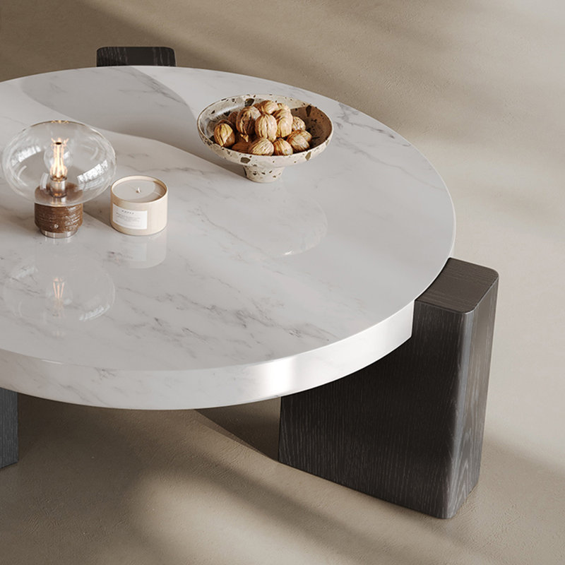 Table basse ronde en marbre Light Light