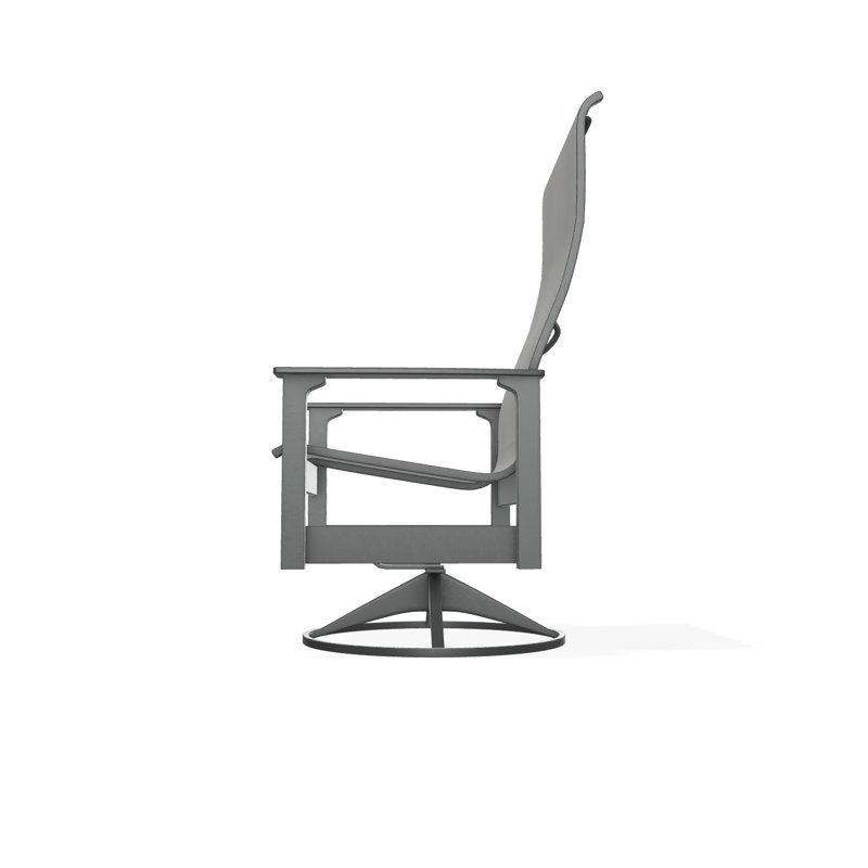 Chaise berçante pivotante en polyester de qualité marine Leeward Sling, Gris chaleureux, Alliage Sunbrella®