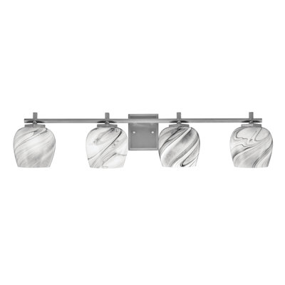 Finola Bath Bar Shown With Onyx Swirl Glass