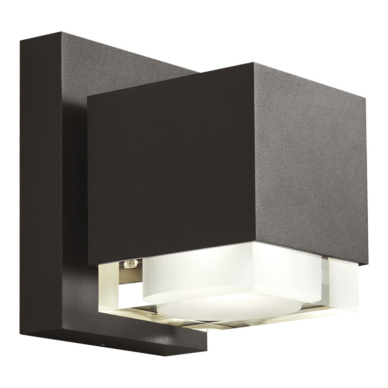 Voto LED Outdoor Armed Sconce, 8.3" H x 6.7" W x 7.5" D, Bronze