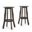 Élégant tabouret de bar en bois gris foncé - zone de détente extérieure exotique de 2 unités