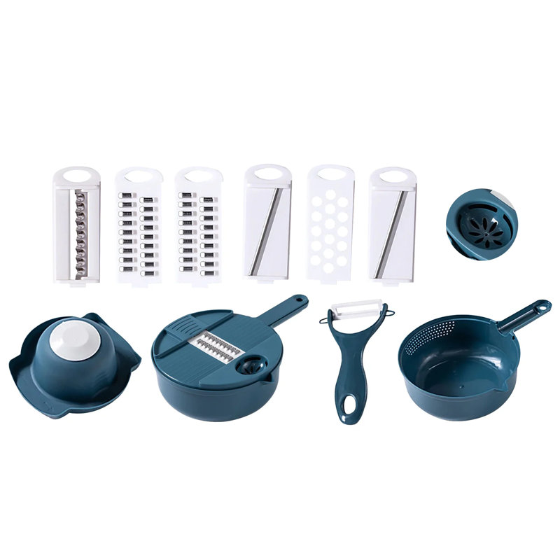 Multifunctional Vegetable Cutter Chopper Drainer, Grater, Slicer Kitchen Tool Set With Hand Protector