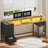 Computer Desk with Monitor Stand & Charging Station, Gaming Desk with LED Lights & Drawers-2116004838-2117043247