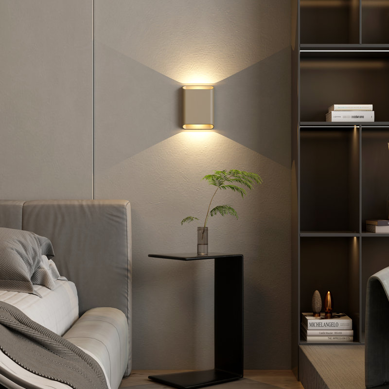 Applique murale moderne 7,8 po pour la chambre à coucher et le porche - intensité variable, imperméable à l'eau, blanc chaud 14 W 3000 K, couleur cappuccino intérieur / extérieur