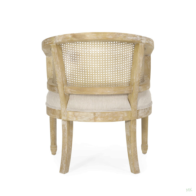 Chaise d'appoint en bois d'hévéa beige naturel