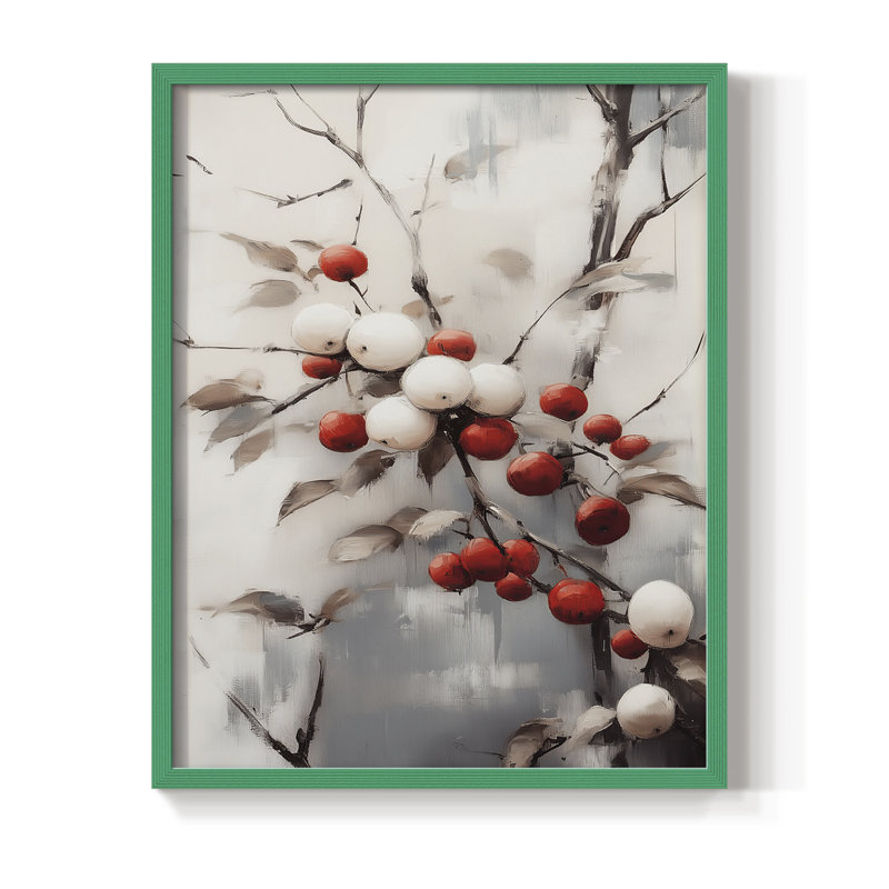 «Christmas Holiday Art», série 2-CDX III, reproduction encadrée - bois massif, Vert, H 11 po x l 9 po