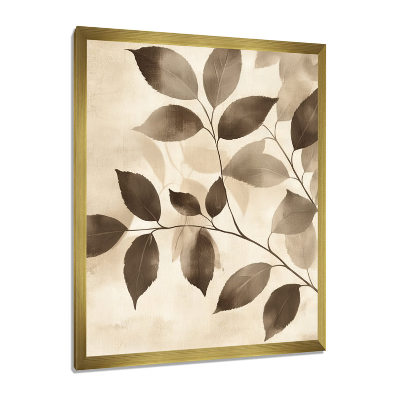 Ria - impressions sur toile florales, H 40 po x l 30 po, Picture Framed, Doré