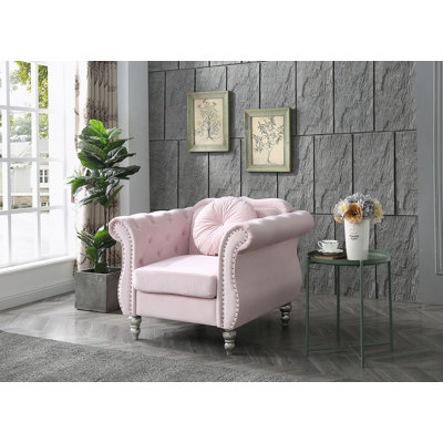Fauteuil d'appoint chic transitionnel rose
