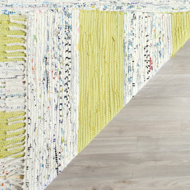 Yokum Hand Woven Cotton Striped Rug, Runner 2'3" x 7'