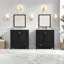 Meuble-lavabo double avec lavabo en céramique blanche, portes à fermeture douce, rangement spacieux, structure en bois massif, armoire de salle de bain moderne avec tiroirs et tablettes - unités 2 x 30 po-2057372224