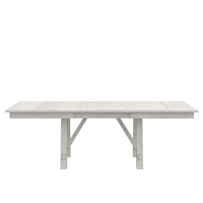 Solid Wood Storage Dining Table Matte Grey Extendable Kitchen Table For 6 People
