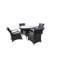 Judesa 4 - Person Wicker Patio Dining Set with Round Table , Cushions Included-431627109-431627108