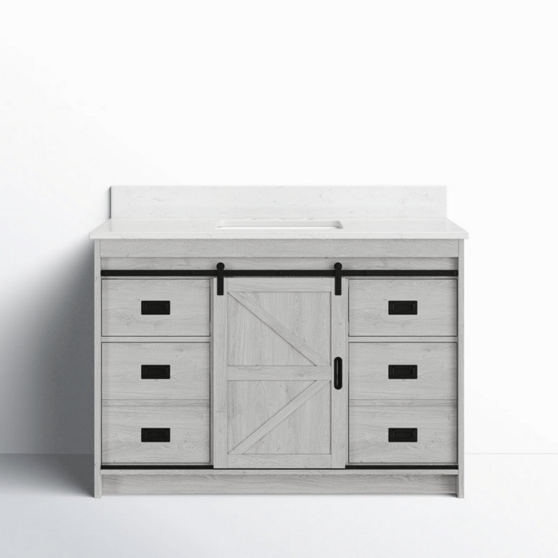 Coltman Single Bathroom Vanity with Stone Top, 48" W