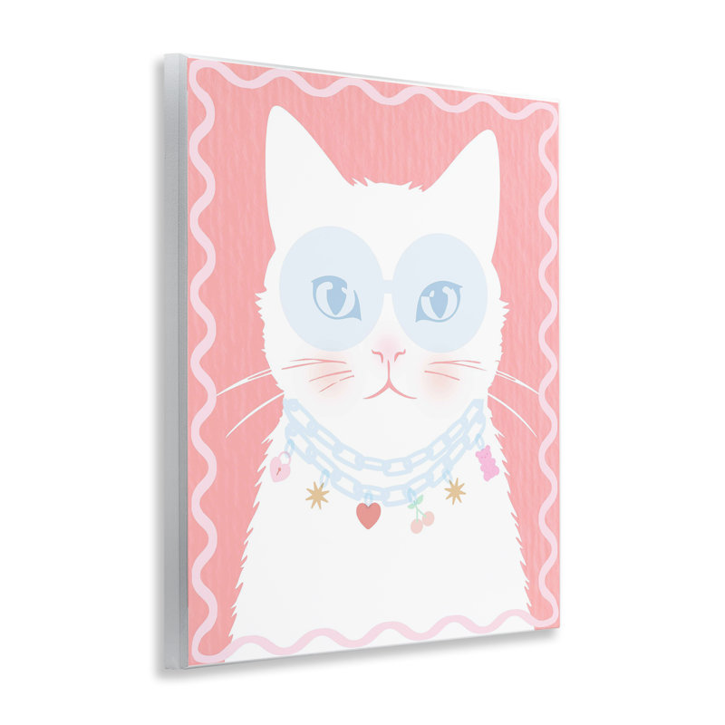 Plaque de chat pastel avec collier, design par Lil 'Rue