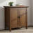 Redmond 32"W Solid Wood Transitional Low Storage Cabinet with Adjustable Shelves and Crown-Edged Top-1975995722