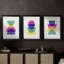 Bright Stack I - Impression personnalisée de qualité supérieure avec cadre mat - 3 pièces-851785456