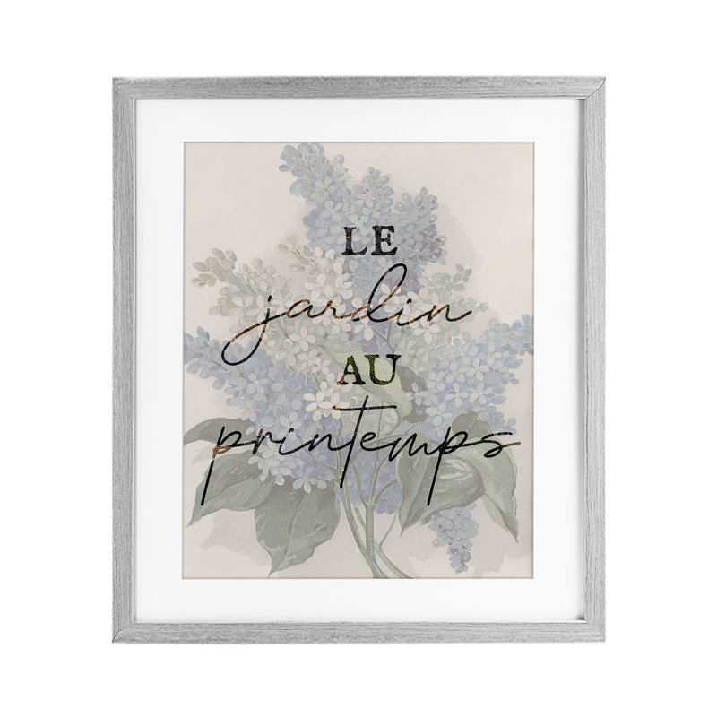 «Garden in Spring», reproduction encadrée sous verre, par Lil 'Rue, Cadre de ferme gris, H 21 po x l 17 po