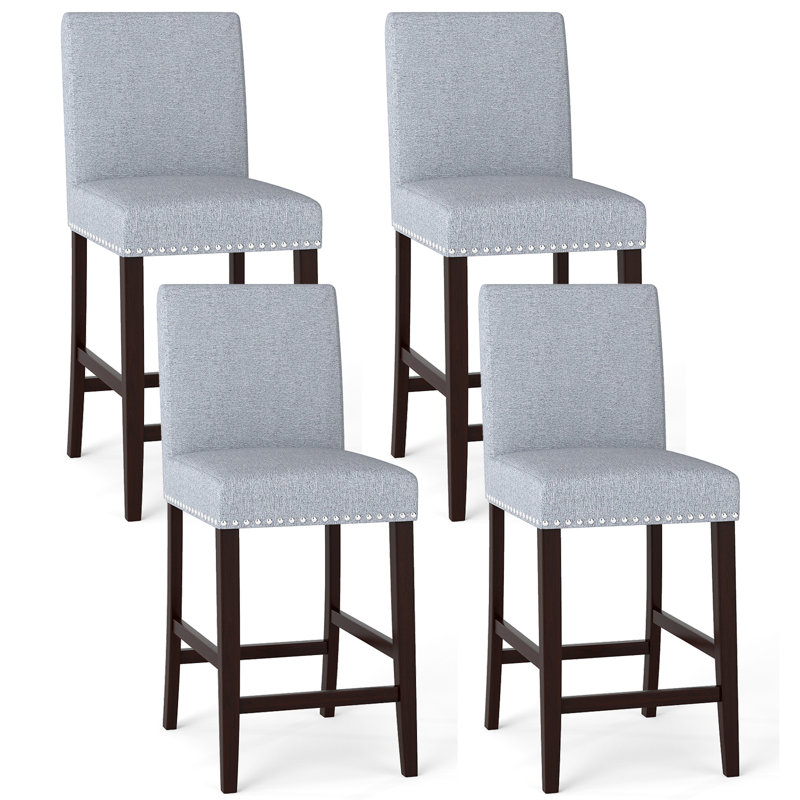 Ensemble de 4 tabourets de bar à hauteur de comptoir 26 po avec siège et dossier rembourrés, 4