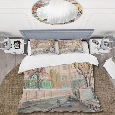 Lanes In Moscow City - Ensemble de housse de couette traditionnel - Microfibre de polyester