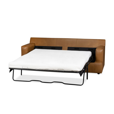 Cleo 84" Genuine Leather Queen Sleeper Sofa