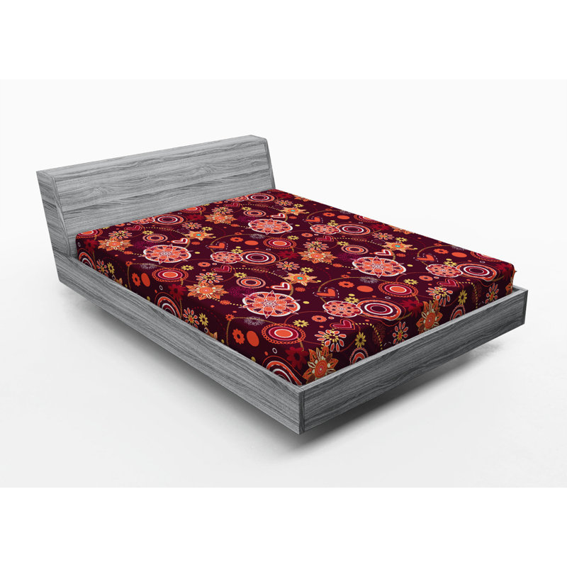 Microfiber Floral Fitted Sheet, Queen Fitted Sheet