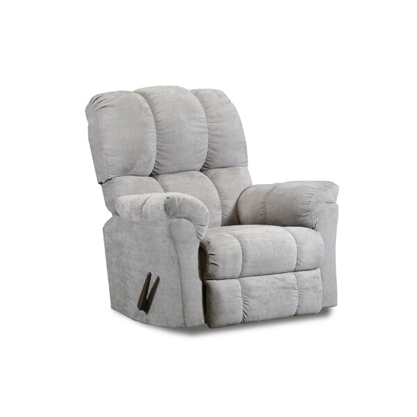 Anky Oversized Chaise Rocker Recliner with Extra Extension Footrest Lark Manor Upholstery Color: Gray Polyester