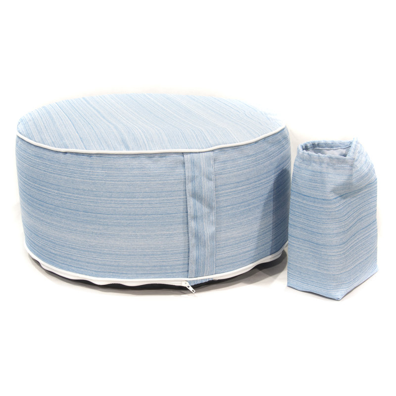 Repose-pieds gonflable extérieur rayé rond 20 po Goswick, bleu