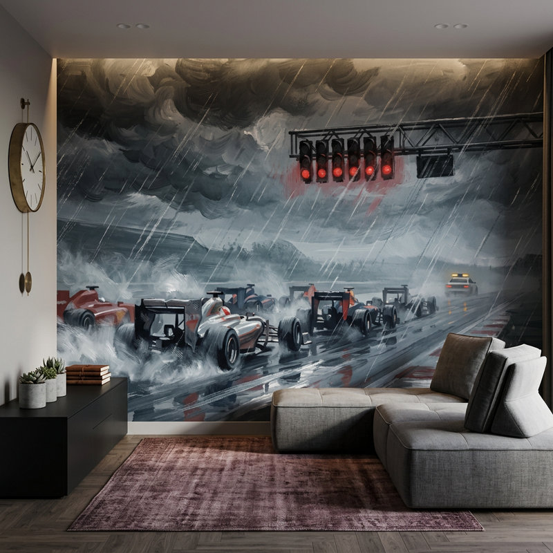 Décoration murale amovible Formule Racing Cars, 160 po x 108 po, Peler et coller