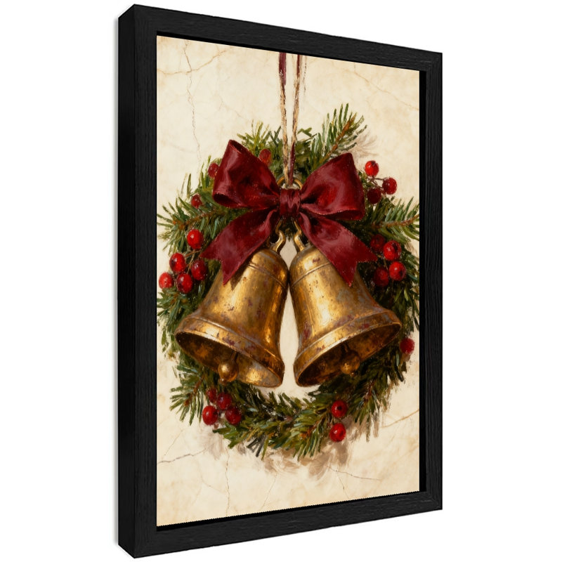 Horloge de Noël rétro encadrée noire, H 25 po x l 17 po