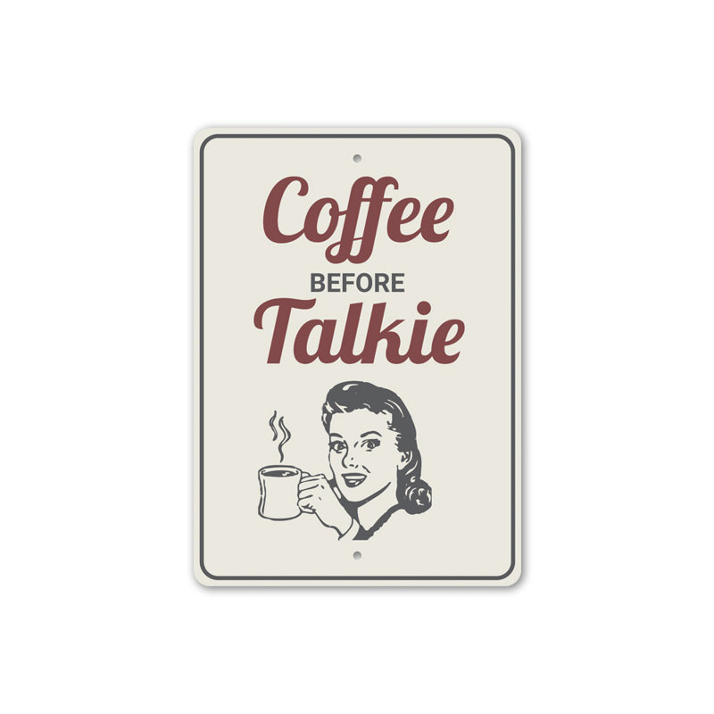 Enseigne café avant conversation en aluminium, H 18 po x l 12 po x P 0,06 po