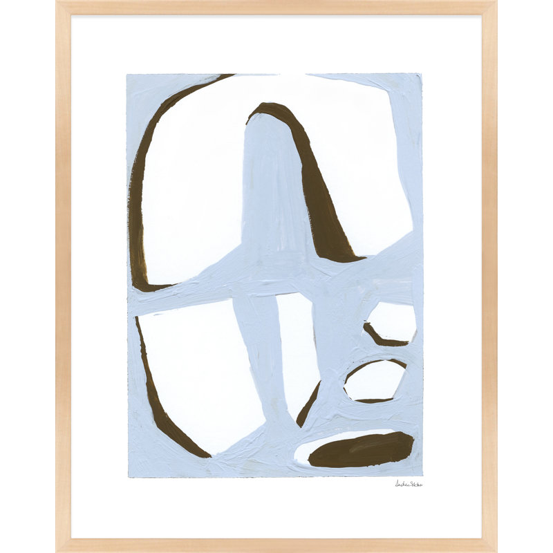Contemporary Blues 10 By Andrea Stokes - Framed Wall Art, Maple Wood, 38" H x 30" W x 1.25" D