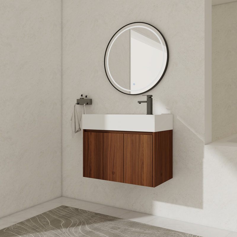 Meuble-lavabo simple 30 po avec plateau en résine, ChuanPu